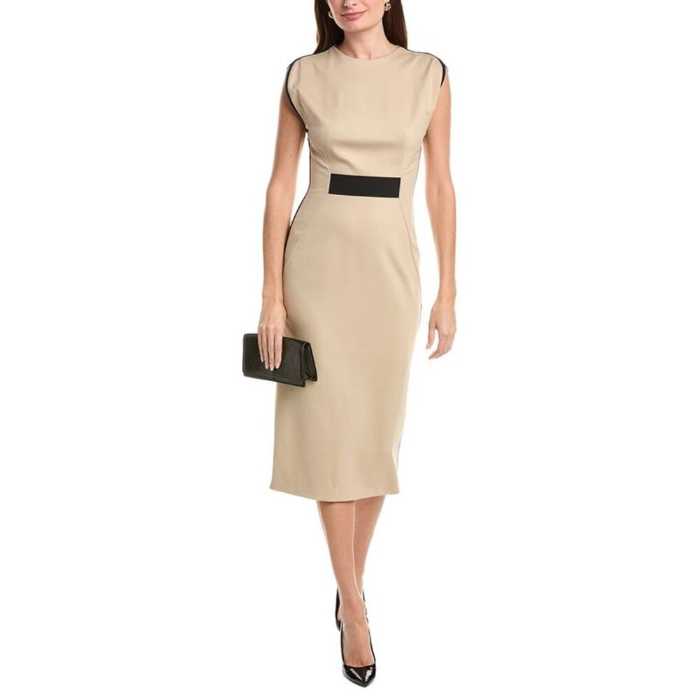 Hugo Boss Womens  Detira 1 Midi Dress, Brown